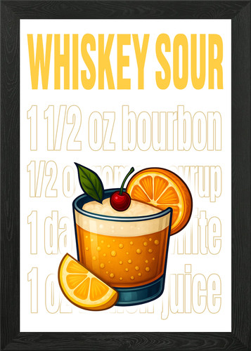Whiskey sour cocktail art - cocktail,