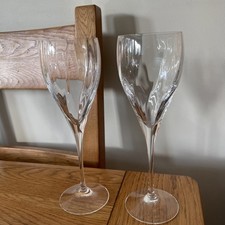 Pair Of Crystal Glass Tulip Shape Wine/Champagne Glasses