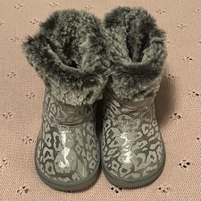 Baby Shoes Baby Size 3 Primigi Girls Silver And Grey Leopard Print Booties