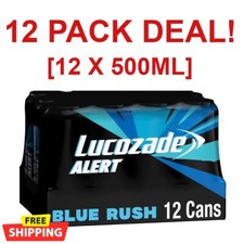 Lucozade Alert Blue Rush Energy Drink Pack of 12x500ml