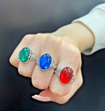 3 x Jewelled Rings Unisex Adjustable Fancy Dress Costume Halloween Vampire