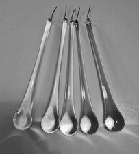 5 VGC PRETTY VINTAGE 1970s MURANO CLEAR GLASS CHANDELIER RAIN DROPS 16cm