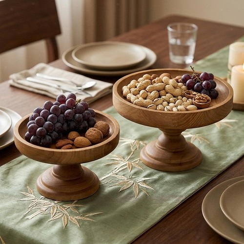 Wooden cake stand with - wooden,