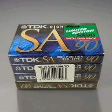 4 x TDK SA-90 EA BEA Audio Cassette Type II Black Limited Edition New Sealed