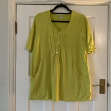 Cotton Traders  yellow Cotton Top Blouse tunic UK Size 18