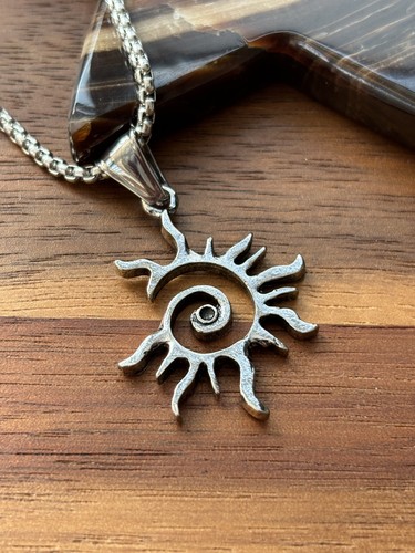 Spiral sun pendant necklace - sun,