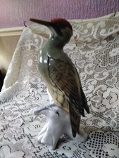 Karl Ens Bird Figurine Green Woodpecker, Post 1945