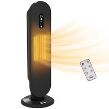 HOMCOM Ceramic Space Heater Portable Tower Heater W/ 45? Oscillation, Black