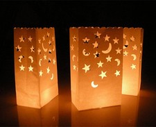 Star And Moon Luminary Paper Candle  Lantern Bags Wedding Party Garden  Xmas x10