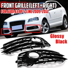 HONEYCOMB Front Fog Light Grill Grille Cover For Audi A3 8P S-Line 09-12 UK ??