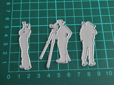 3 x Photographers Die Cutter Man Women taking Photos Metal Cutting Die