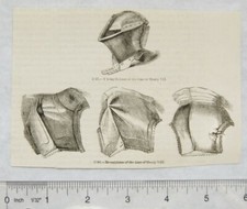 1860s engraving - helmet & breastplates of the time of Henry VIII