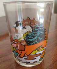 FRENCH MUSTARD CARTOON DOGS PROMOTIONAL DRINKING GLASS
