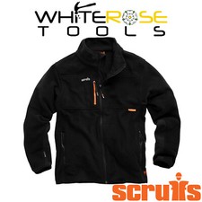 Scruffs Eco Abratect Worker Fleece Black Water Resistant Coat Zip Pockets
