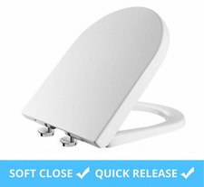 NEW LUXURY BATHROOM SLOW SOFT CLOSE D-SHAPE TOILET SEAT SEATS WC HEAVY DUTY