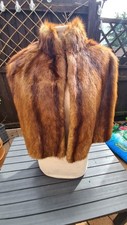 FAB VINTAGE TOFFEE STRIPED COLOURED MINK REAL FUR CAPE SHRUG WRAP THEATRE OPERA