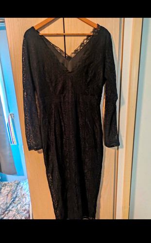Boohoo black floral lace - black,
