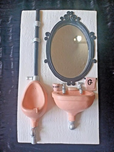 Vintage bathroom sign - sign, 3d