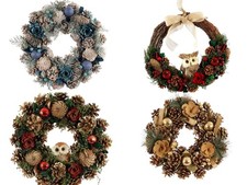 Christmas Wreaths Door Ring Festive Natural Cones Decoration Various Styles