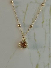 Yellow Gold Necklace with Gold And Red Pendant