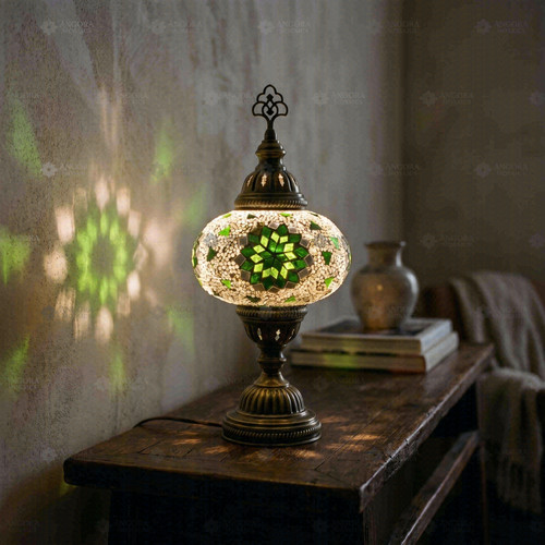 Green turkish mosaic table - mosaic,