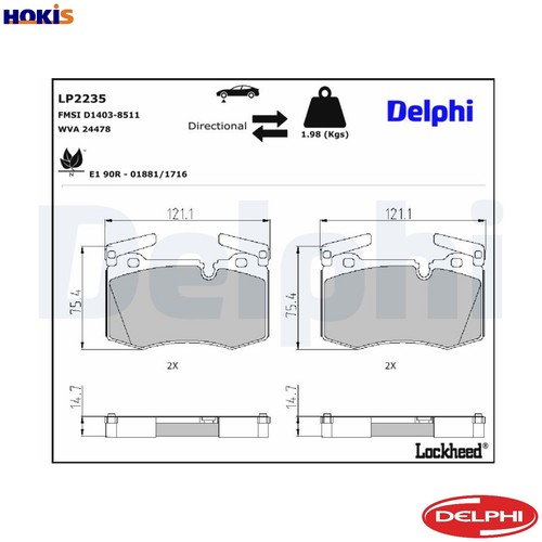 Brake pad set disc - brake,
