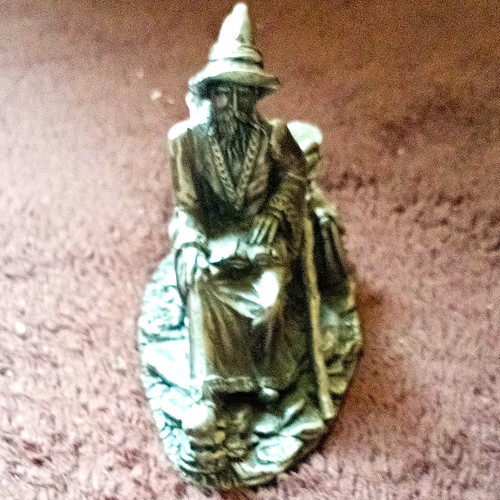 Metal wizard figurine ornament - wizard,