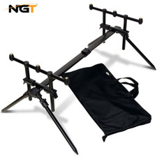 NGT Quickfish Rod Pod Carp Fishing 3 Rod Adjustable with Case