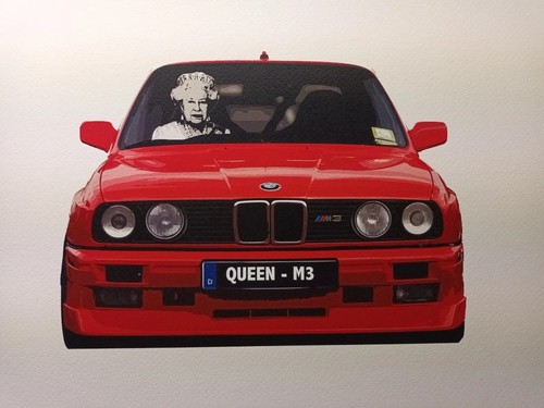 Rare print queen bmw - queen, r