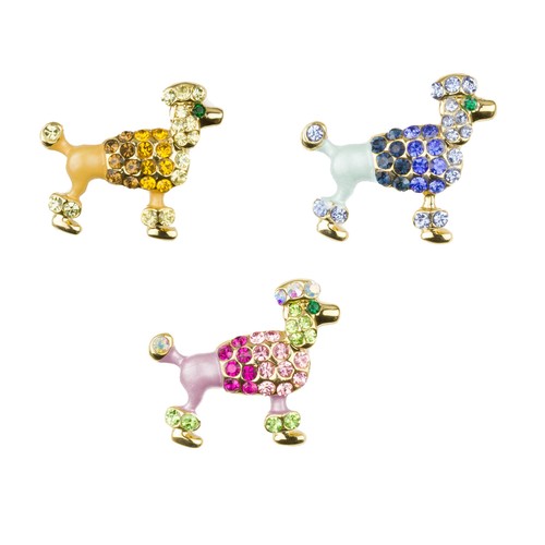 Dog brooch pin multi colored - ,