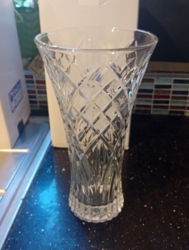 Large cut glass vase - cut,