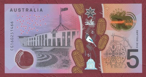 Australian banknote five - $5,