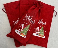 1 RED BURLAP ‘MERRY