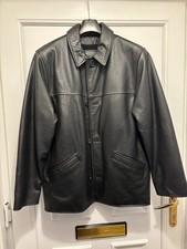 Ciro Citterio Men's Black Leather Padded Heavy Jacket Size M