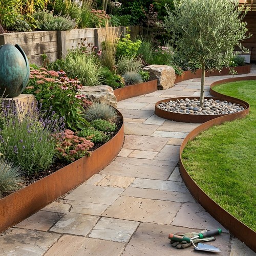 10m metal garden - garden, border