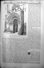 Old Antique Print West Doorway