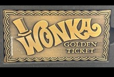 DUST! Willy Wonka Mini Golden Ticket Heavily Embossed Ingot - Damaged/Marks