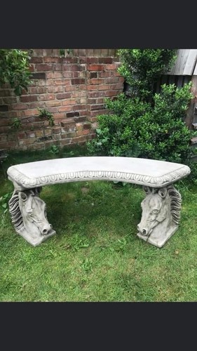 Stone garden horse head - stone, curved
