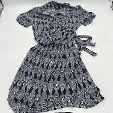 FENN WRIGHT MANSON Womens Summer Belted Dress Size 10 Black White Stretch