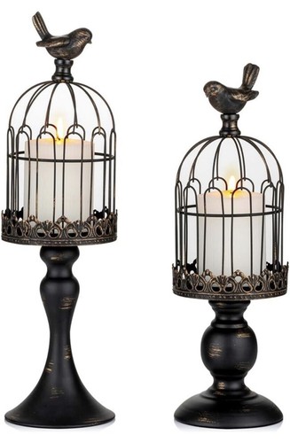Vintage bird cage candleholder - vintage,