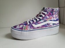 VANS SK8 HI UK 2.5 EU 34.5 WOMENS GIRLS FLORAL PLATFORM SKATE HIGH TOP TRAINERS