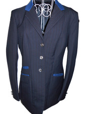 Pytchley dark blue pin stripe country riding huntsman jacket  38 chest horsehead