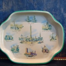 VINTAGE 1950’s TIN TRAY LONDON ICONS UNIQUE WORCESTER WARE .