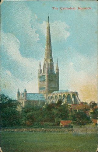 Postcard norwich cathedral - cathedral, etg