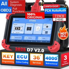 ✅2025 XTOOL D7 Bi-directional Scanner Full System Car Diagnostic Tool Key Coding