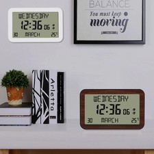 Full Digital Calendar Clock Display Time Day Date Temperature For Bedroom Office