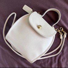 Coach Derby Bag Bone Glove Tanned Leather Handbag Rare Vintage 20×19×7cm NNCj81