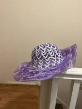 Ladies Paper Straw Hat Purple