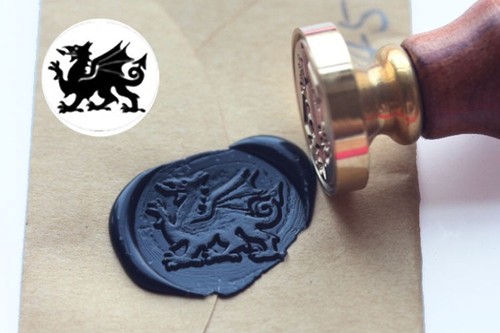 Welsh dragon wax seal stamp - welsh,