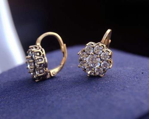 Antique gold plated - gold, stud